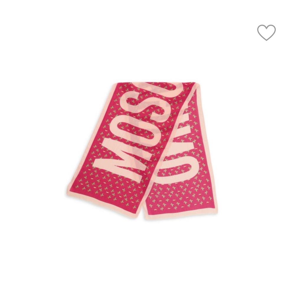 Moschino teddy bear and Hearts Logo Scarf